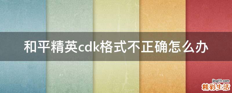 和平精英cdk格式不正确怎么办