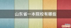 山东省一本院校有哪些