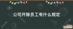 公司开除员工有什么规定