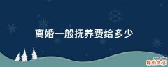 离婚一般抚养费给多少
