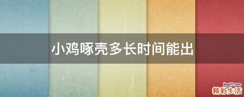 小鸡啄壳多长时间能出