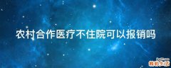 农村合作医疗不住院可以报销吗