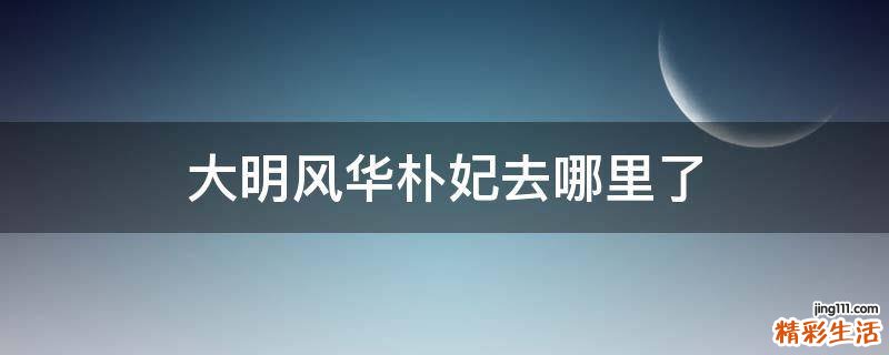大明风华朴妃去哪里了