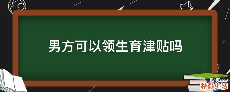 男方可以领生育津贴吗