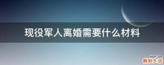 现役军人离婚需要什么材料