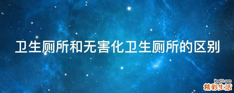 卫生厕所和无害化卫生厕所的区别