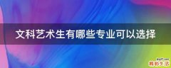 文科艺术生有哪些专业可以选择