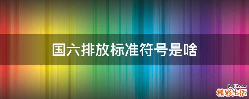 国六排放标准符号是啥