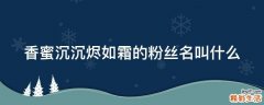 香蜜沉沉烬如霜的粉丝名叫什么