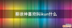 蔡徐坤喜欢叫ikun什么