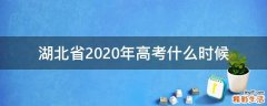 湖北省2020年高考什么时候