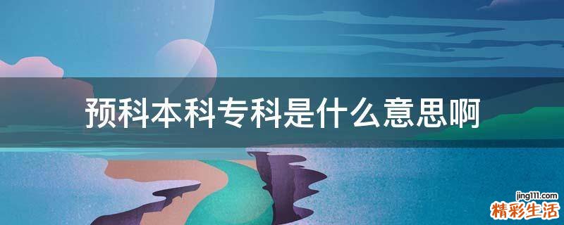 预科本科专科是什么意思啊