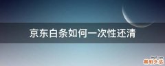 京东白条如何一次性还清