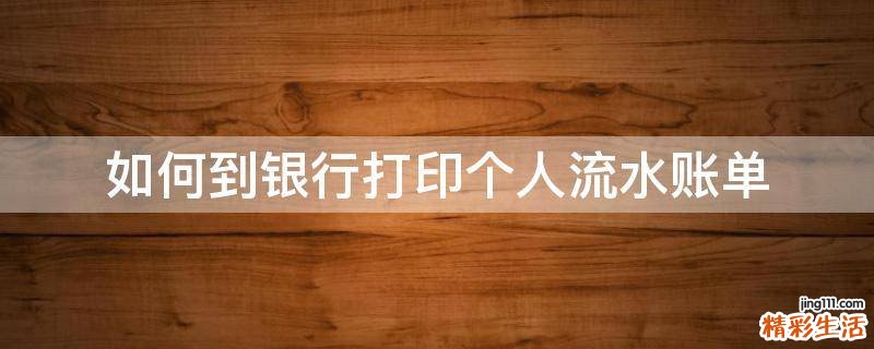 如何到银行打印个人流水账单