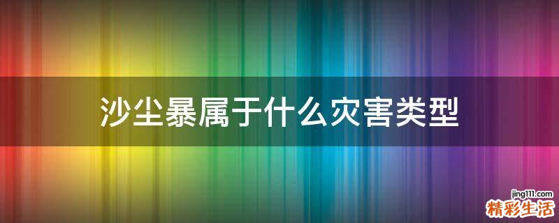 沙尘暴属于什么灾害类型