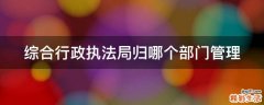 综合行政执法局归哪个部门管理