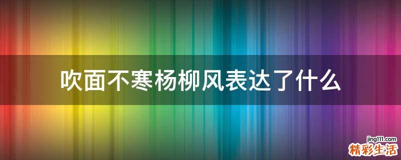 吹面不寒杨柳风表达了什么