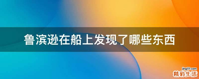 鲁滨逊在船上发现了哪些东西