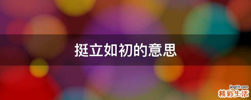 挺立如初的意思