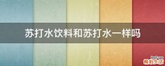 苏打水饮料和苏打水一样吗