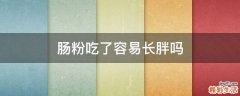 肠粉吃了容易长胖吗