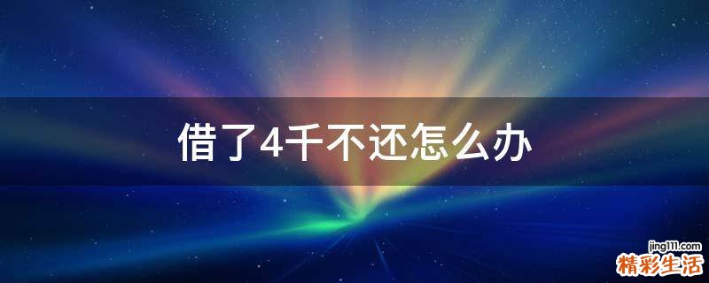 借了4千不还怎么办