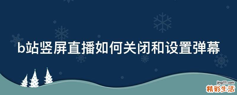 b站竖屏直播如何关闭和设置弹幕