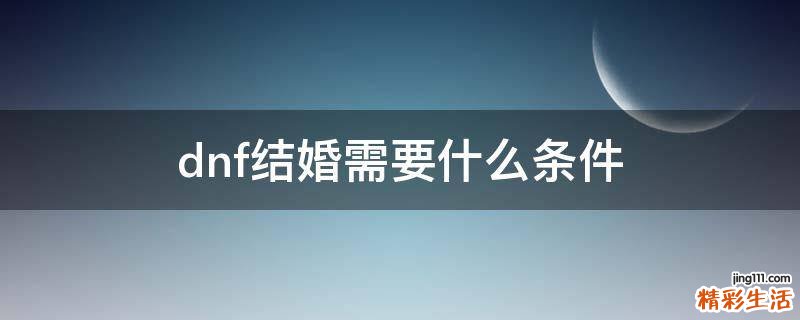 dnf结婚需要什么条件