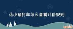 花小猪打车怎么查看计价规则