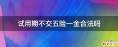 试用期不交五险一金合法吗