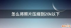 怎么将照片压缩到20k以下