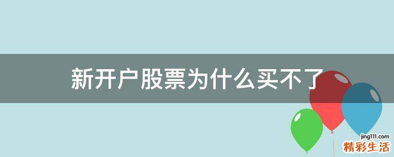 新开户股票为什么买不了