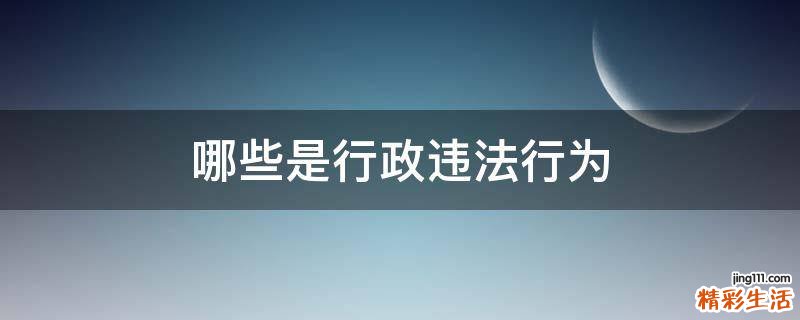哪些是行政违法行为