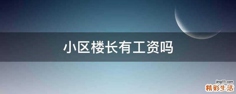 小区楼长有工资吗