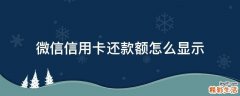 微信信用卡还款额怎么显示