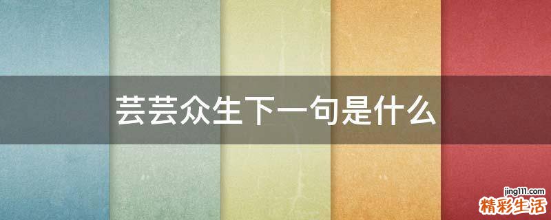 芸芸众生下一句是什么