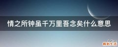 情之所钟虽千万里吾念矣什么意思