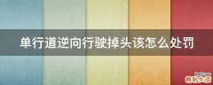 单行道逆向行驶掉头该怎么处罚