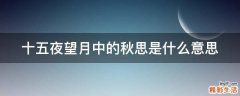 十五夜望月中的秋思是什么意思