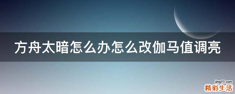 方舟太暗怎么办怎么改伽马值调亮