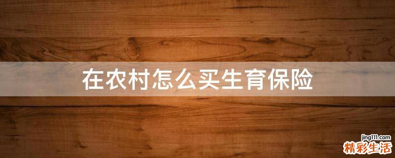 在农村怎么买生育保险