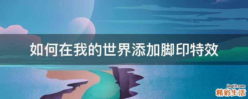 如何在我的世界添加脚印特效