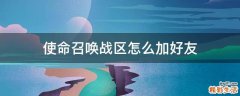 使命召唤战区怎么加好友