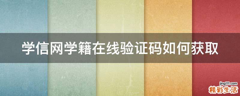 学信网学籍在线验证码如何获取
