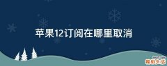 苹果12订阅在哪里取消