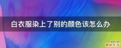 白衣服染上了别的颜色该怎么办