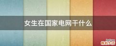女生在国家电网干什么