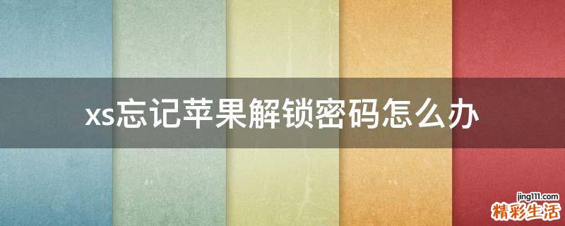 xs忘记苹果解锁密码怎么办