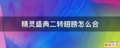 精灵盛典二转翅膀怎么合