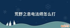 荒野之息电法师怎么打